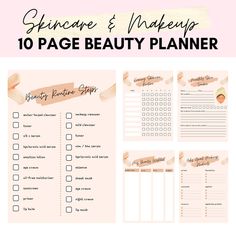 Beauty Planner Skin Care Routine Beauty Journal Beauty | Etsy Beauty Organiser, Beauty Planner, Beauty Routine Planner, Beauty Journal, Planner Tracker, Morning Skincare, Oil Free Moisturizers, Routine Planner, Morning Skin Care Routine