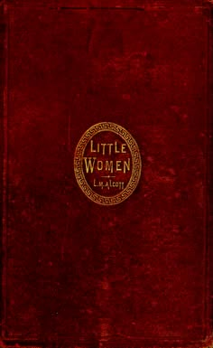 a red book with the title little women written in gold on it's cover