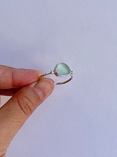 Handmade Seaglass Granulation Ring Sterling Silver Ring Ocean Jewellery Ocean Ring Seaglass Ring Handmade Gift - Etsy UK Sea Glass Engagement Ring, Silver Clay Ring, Ocean Ring, Ocean Jewelry, Dec 7, Ring Sterling Silver, Ring Handmade, Up Styles, Christmas List