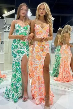 Spaghetti Straps Backless Lace Up Mermaid Orange Sequin Lace V Neck Pr – Weitese Dress Orange Prom Dress, Mermaid Sweetheart, Mismatched Bridesmaids, Mismatched Bridesmaid Dresses, V Neck Prom Dresses, Wedding Dresses With Flowers, Wedding Flower Girl Dresses, Cute Mermaid, Prom Dress Inspiration