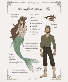 the people of capricorn are depicted in this cartoon, and they look like mermaids