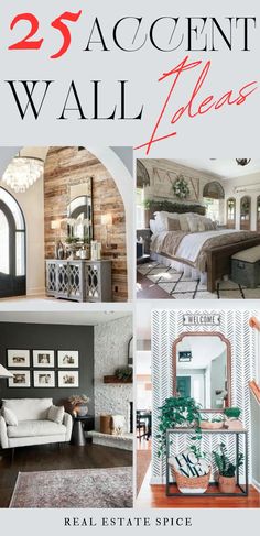 the 25 best accent wall ideas for your home and office in this postcard style photo collage