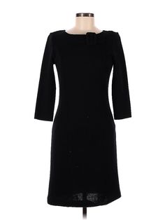 Barrie Pace Cocktail Dress Size: 6 Black Dresses - used. 50% WOOL, 50% ACRYLIC, Sheath, Crew Neck, Knee Length, 3/4 Sleeve | Barrie Pace Cocktail Dress - Sheath: Black Dresses - Used - Size 6 Fitted Dress With 3/4 Sleeves For Winter, Winter Workwear Dresses With 3/4 Sleeves, Formal 3/4 Sleeve Mini Dress For Fall, Formal Mini Dress With 3/4 Sleeves For Fall, Winter Workwear Dress, Sweater Dress Black, Acrylic Sweater, Dress Sweater, Black Dresses