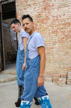 Casual Bib Front Overalls For Streetwear, Fitted Cotton Overalls For Streetwear, Casual Fitted Overalls For Streetwear, Retro Cotton Overalls For Streetwear, Relaxed Fit Medium Wash Overalls For Streetwear, Pride Overalls, Denim Coverall, Pride Parade, Pride Flags