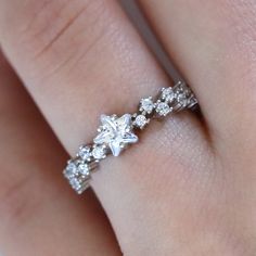 Silver 925 Rings, Star Rings Jewelry, Star Jewelry Silver, Star Shaped Engagement Ring, Diamond Star Ring, Star Ring Silver, Engagement Rings Star, Cute Silver Jewelry, Star Wedding Ring