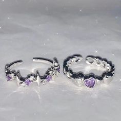 Purple Girly Things, Y2k Jewellery, Y2k Jewelry, Purple Rhinestone, Fancy Jewellery, Crystal Stars