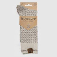 Live Life Comfortably in Bearpaw! Fashion and comfort come together in these super soft crew boot socks. Fashion details and mixed yarns make this sock fashionable and comfy. Perfect for your favorite indoor and outdoor activities your feet will stay warm. Bearpaw socks are designed specifically to be paired back to your favorite Bearpaw boot or shoe. Comfortable Cream Socks For Winter, Comfortable Cream Winter Socks, Casual Warm Cream Socks, Cream Socks For Winter, Comfortable Warm Cream Socks, Warm Comfortable Cream Socks, Winter Cream Socks, Super Soft Comfortable Cream Socks, Comfortable Super Soft Cream Socks