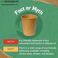 a paper cup with the words fact or myth on it, and an image of a