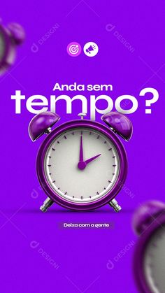 an alarm clock with the words tempo? on it in front of purple background