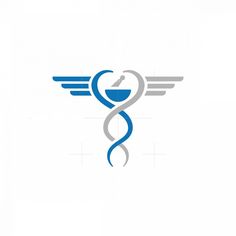 a medical symbol with wings and a bowl in the shape of a cadus, on a white background