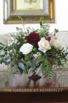 Burgundy and Blush Rustic Fall Inspired Inland Empire Wedding Gold Compote Centerpiece Burgundy Floral Arrangements Wedding, Burgundy Floral Centerpieces Wedding, Burgundy And White Floral Arrangements, Burgundy Top Table Flowers, Burgundy Flower Centerpieces Budget-bride.shop, Burgundy Wedding Flowers, Romantic Wedding Centerpieces, Wedding Centerpieces Mason Jars, Blush Bouquet Wedding