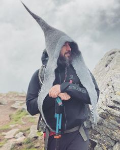 Gray Felt Gnome Witch Wizard hat. Fantasy Hat Long, hand felted pointy costume hat - the perfect headgear for a witch, wizard, druid or gnome cosplay. Hat is made of extra fine merino wool inside and gotland wool on the outside.  I made my hats using one of the oldest fiber production technique known to mankind - wet felting.  They are shaped and blocked by hand. Hats are seamless, no stitching, no gluing are used - just pure wool, warm water, olive oil soap and the power of my hands.  All of my Gandalf Costume, Fantasy Hat, Gnome Witch, Gnome Costume, Male Witch, Wizard Costume, Wizard Hat, Gnome Hat, Larp Costume