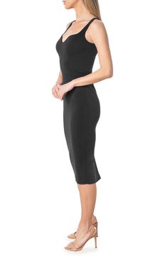 Turn heads in this sleek, shapely dress styled with an eye-catching notched neckline and an airy vented back. 43" length (size Medium) Back zip closure Sweetheart neck Sleeveless Lined 96% polyester, 4% spandex Dry clean or hand wash, flat dry Imported Women's Clothing Sleek Sleeveless Bodycon Dress, Fitted Black Sleeveless Dress With Side Slits, Sleek Fitted Slip Dress With Side Slits, Sleek Sleeveless Stretch Dress For Night Out, Sleek Sleeveless Bodycon Dress For Night Out, Sleek Stretch Sleeveless Dress For Night Out, Black Slip Dress With Side Slits, Fitted Sleeveless Dress With Side Slits For Night Out, Sleek Fitted Sleeveless Bodycon Dress