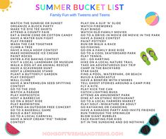 the summer bucket list for families and teens