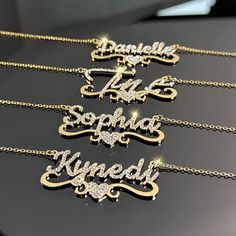 "Bling Nameplate Necklace, Custom Name Necklace, Name Necklace Gold, Diamond Necklace, Personalized Necklace,Script Name Necklace,Custom Gift . . . . . . . . . . . . . . . . . . . . . . . . . . . . . . . . .  * Product Description ♡ :  Introducing our dazzling Bling Nameplate Necklace, a personalized jewelry piece that combines glamour, elegance, and heartfelt sentiment. This Name Necklace Gold is the perfect Christmas gift for moms, adding a touch of sparkle and personalization to their jewelry Diamond Name Necklace, Extra Long Necklace, Name Necklace Gold, Letter Jewelry, Necklace Name, Nameplate Necklace, Gold Diamond Necklace, Custom Name Necklace, Gift Product