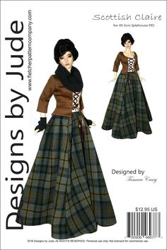 PDF Scottish Claire Outlander Pattern for 45.5cm Iplehouse FID - Etsy Outlander Patterns, Scottish Costume, Goddess Wear, Doll Clothes Sewing Patterns, Halloween Bucket List, Claire Outlander, Scottish Dress, Scottish Clothing, Outlander Costumes