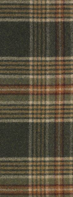 a plaid pattern is shown in green, brown and tan colors on a black background