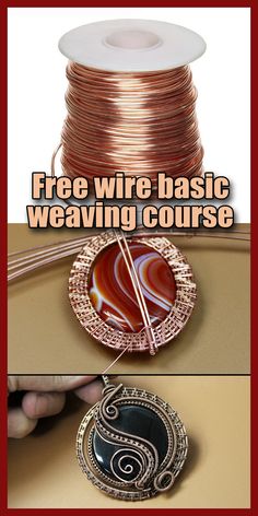 two pictures with the words free wire basic weaving course