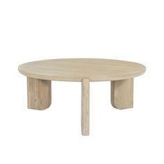 a round wooden table with two legs and a circular top on an isolated white background