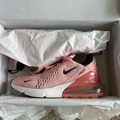 Euc! No Holes Or Tears. Lightly Worn. No Oder! Reasonable Offers Welcome! Color Is Coral Stardust And Black. Filas Disruptor, Soft Pink Shoes, Pink Shoes Sneakers, Nike Air Max 270 Women, Nike Vapor Max, Athletic Shoes Nike, Nike Tn, Nike Shoes Air Max, Nike Air Max For Women