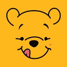 winnie the pooh wallpaper with an open mouth and tongue sticking out from it