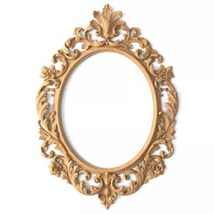 an ornate gold frame on a white background