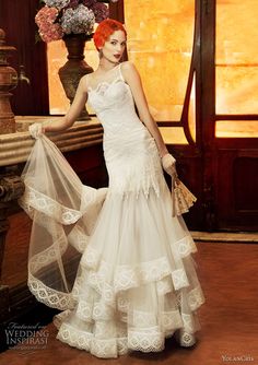 an image of a woman in a wedding dress on the web page for yolancris com