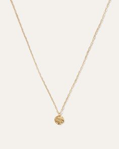 A chic classic that’s simple yet stylish, our Textured Coin Necklace is an everyday must-have whether you’re shopping for yourself or for a gift. Crafted in 100% recycled 18k gold vermeil and then hammered for a shimmered effect, it’s understated elegance that’s designed to last. Gold vermeil is sterling silver layered with a thick layer of 18k gold, which is much higher quality than standard gold plating. Bridesmaids Accessories, Simple Gold Necklace, Pink Copper, School Vibes, Gold Necklace Simple, Gold Coin Necklace, Europe Outfits, Solid Gold Necklace, Dainty Gold Necklace