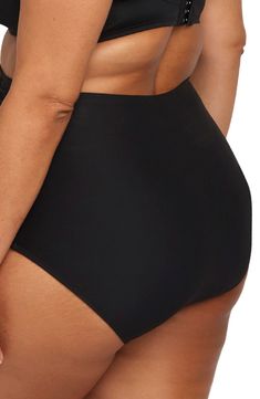 A powermesh lining provides support in high-leg bikini bottoms designed with ruched sides and full back coverage perfect for sunny pool days. Powermesh lining 82% recycled nylon, 18% spandex Hand wash, dry flat Imported This product meets Nordstrom Sustainably Sourced Materials criteria: contains at least 50% sustainably sourced materials Nylon Brief Bottoms Partially Lined, Black Swim Skirt For Pool, Beach Shapewear Swimwear Briefs, Solid Full Coverage Beach Bottoms, Stretch Full Coverage Beachwear Bottoms, Nylon Tankini With Tie-side Bottom For Swimming, Nylon Tie-side Tankini For Swimming, Black Nylon Tie-side Swimwear, Nylon Brief Bottoms With Lined Body