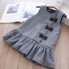 girl christmas dress princess plaid sleeveless bow Winter Kids Dresses – I sell what I love Baby Dress Diy, Kids Frocks Design, Kids Dress Wear, Baby Dress Design, Baby Dress Patterns, Kids Designer Dresses