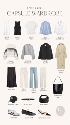 Spring Capsule Wardrobe - Nena Evans Europe Spring Capsule Wardrobe, Spring 2025 Capsule Wardrobe, Spring In Europe Outfits, Spring 2025 Fashion Trends, Modest Fashion Spring, Europe Outfits Spring, 70s Coastal, Frühling Outfits, Frühling Outfit