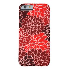 a phone case with red flowers on it