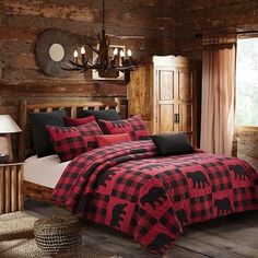 Black Bear Retreat Quilt Set Montana Fashion, Bedding Western, Camping Bedding, Cabin Bedding, Plaid Bedroom, Pendleton Throw, Plaid Bedding, King Quilt Sets, Cabin Bedroom