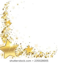 gold stars on a white background with space for text