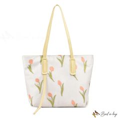 Bird in Bag - Large-capacity bags female new popular fashion shoulder large bags college students tote bag Casual Spring Canvas Bags, Spring Trendy Canvas Bag With Adjustable Strap, Trendy Spring Tote Hobo Bag, Spring Large Capacity Canvas Bag With Double Handle, Spring Large Capacity Double Handle Canvas Bag, Spring Tote Shoulder Bag For Shopping, Casual Large Capacity Tote Satchel, Beige Large-capacity Satchel For Spring, Casual Satchel Shoulder Bag For Spring