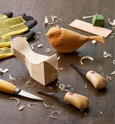 several different types of woodworking tools on a table