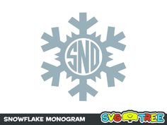 the snowflake monogramm logo is shown in grey and has an image of a