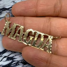 "●  10K 14K Solid Real Gold Customized Name Pendant Block Letters Diamond Cut Jewelry Personalized Gift For Him and Her ●Ships in 1 Business day after placing the order. FREE Shipping all over the USA   ●Necklace is not included, need to buy separately. ●Metal : 10K or 14K Solid Gold ●Purity : 10K or 14K with authenticity stamp ●Made in : United States ● Cut Type: Diamond Cut ●Shape :BLOCK or any customized shape as per your request ●Weight: Approx.  3.5 Grams ( for 6 letters). We can do a Maximum of 7 letters ●Condition : Brand New ●Complimentary Premium Jewelry box included ●Free Shipping within U.S.A Be sure to hit \"favorite\" on the right so it remains on your favorites list and/ or add to your wishlist(s). BUY GENUINE GOLD and SILVER JEWELRY WITH 100% CONFIDENCE" Name Pendant, Block Letters, Sink Vanity, Nameplate Necklace, Jewelry Personalized, Personalised Gifts For Him, Solid Gold Jewelry, Stamp Making, Block Lettering