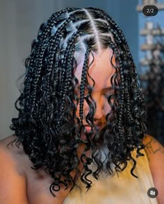 Knotless Boho Box Braid Bob, Knotless Bob Goddess Braids, Goddess Bob Knotless Braids, Boho Box Braid Bob, Goddess Braids Short Natural Hair, Black Braids Hairstyles For Women, Cute Short Braids Hairstyles, Bob Knotless Boho Braids, Braid Boho Bob