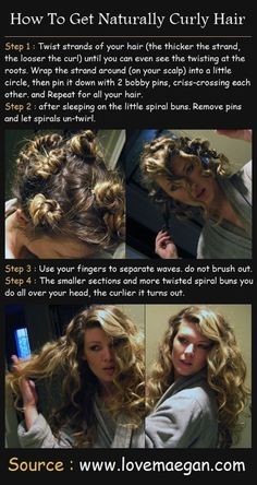 "You can also easily curl your hair overnight without an iron"... Curly Hair Tutorial, Naturally Curly Hair, Beauty Tutorials, Bad Hair Day, Bad Hair, Great Hair, Hair Dos, Curly Hair Styles Naturally, Hair Day