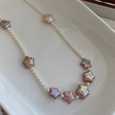 Pearl star necklace, freshwater star pearl necklace Star Pearl Necklace, White Baroque Pearl Necklace, Shooting Star Necklace, Star Aesthetic, Tiny Pearl Necklace, Star Pearl, Pink Pearl Necklace, Necklace Star, Candy Necklaces