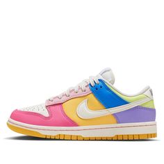 The Nike Dunk Low GalPals is a bold statement of style and friendship. Featuring a multi-color design of white, pink, and yellow, this sneaker is perfect for any activity with your best friends. Inspired by artist Wang Yingqi, the design celebrates the deep connection and extraordinary creativity of young women. With its bright colors and sleek silhouette, the Nike Dunk Low GalPals is the perfect way to show your love for your friends. Release date: 2023-02-28. (SNKR/Skate/Low Top/Women's/Non-Slip/Wear-resistant) Multicolor Boost Sneakers For Streetwear, Multicolor Sneakers With Boost Midsole For Streetwear, Multicolor Low-top Sneakers With Boost Midsole, Multicolor Sneakers For Streetwear With Rubber Sole, Multicolor Sneakers With Rubber Sole For Streetwear, Pastel Sneakers With Rubber Sole For Streetwear, Multicolor Rubber Sole Sneakers For Streetwear, Pastel Nike Lace-up Sneakers, Multicolor Gum Sole Skate Shoes For Streetwear