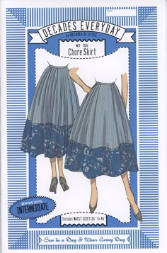 an image of a woman's skirt pattern with the words decades everyday on it