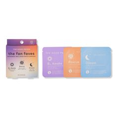 The Fan Faves Gift Set -  A plant-powered wearable wellness patch set for on-the-go wellness. The Fan Faves Gift Set by The Good Patch includes B12 Awake Patch, Dream Patch, and Rescue Patch, for 3 patches total. This patch sampler trio is the ultimate travel companion or stocking stuffer for the holiday season!    Features     Wearable Wellness Patches with sustained release of ingredients up to 8-12 hours Vegan, made without latex, paraben free, dermatologically tested, and made in the USA wit Ulta Gift Sets, Beauty Graphic Design, Christmas Gifts 2022, Mini Makeup Bag, Skin Face Mask, Target Gifts, Bathroom Guest, Mini Makeup, Skincare Gift Set