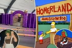 the simpsons show is being filmed in an amusement park, and it looks like they are going