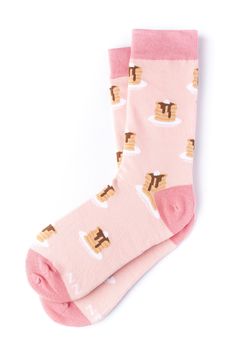 Who doesn't love pancakes?  Display your favorite breakfast food on these fun socks by Alynn Cheap Casual Pink Socks, Cheap Fun Pink Socks, Affordable Fun Pink Socks, Cute Fun Socks, Cute Pink Socks, Fun Socks Aesthetic, Fun Socks Outfit, Cool Socks Aesthetic, Medias Aesthetic