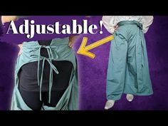 an image of a woman wearing pants with the words, adjustableable