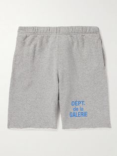 Gallery Dept. believes in celebrating imperfection. These fleece-back cotton-jersey shorts, for instance, have hems that are sliced to resemble cut-off sweats. They're finished with a French version of the brand's moniker Aesthetics Clothing, Sweat Shorts Men, Man Clothing, Shorts For Men, Shorts Men, Sweat Shorts, Drawstring Shorts, Mr Porter, Jersey Shorts