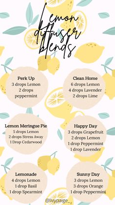 Lemon Verbena Diffuser Blend, Fresh Essential Oil Blends, Happy Diffuser Blends, Lemon Diffuser Blends, Diffuser Oils, Essential Oils Blends