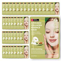 A rich essence-infused facial sheet mask that effectively soothes the skin. The sheet mask is made with all-natural ingredients that have been carefully chosen to reduce irritation and redness of the skin. Skin Care Face Masks, Face Masks Skincare, Masks Skincare, Women Skin Care, Sheet Mask Set, Face Mask Skin Care, Korean Face Mask, Avocado Face Mask, Skin Care Masks